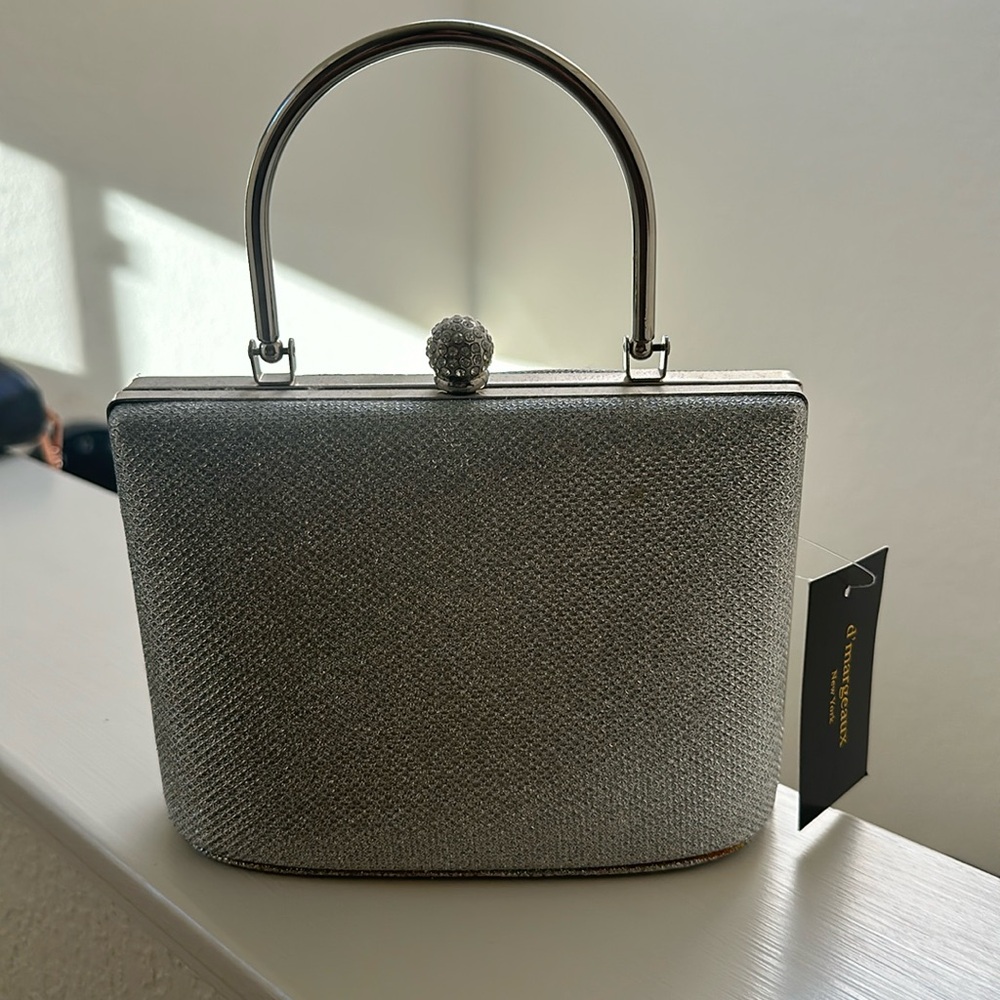 Silver evening mini bag